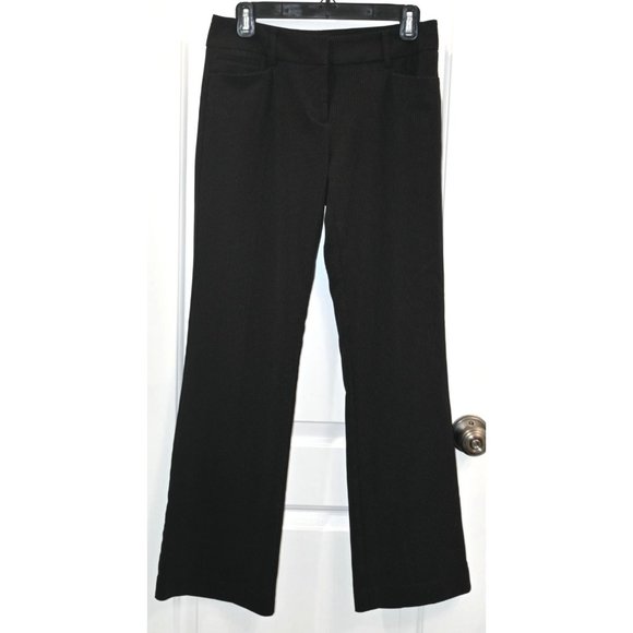 New York & Company Womens Black with Small White Dots Stretch Dressy Trousers Si - Picture 1 of 2